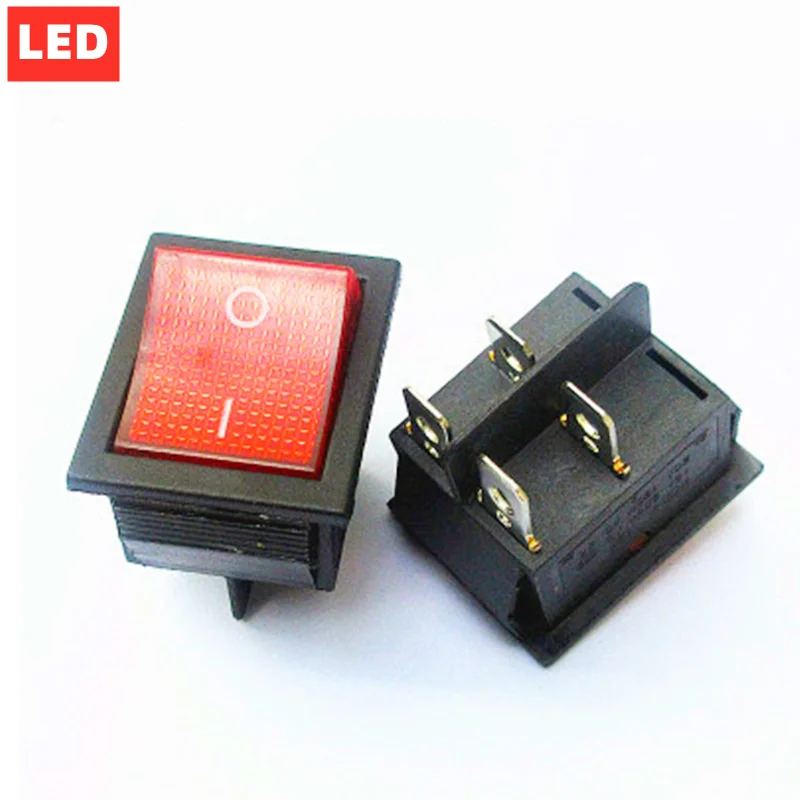 1pcs KCD4 Rocker Switch ON-OFF 2 Position 4 Pins / 6 Pins Electrical equipment With Light Power Switch 16A 250VAC/ 20A 125VAC