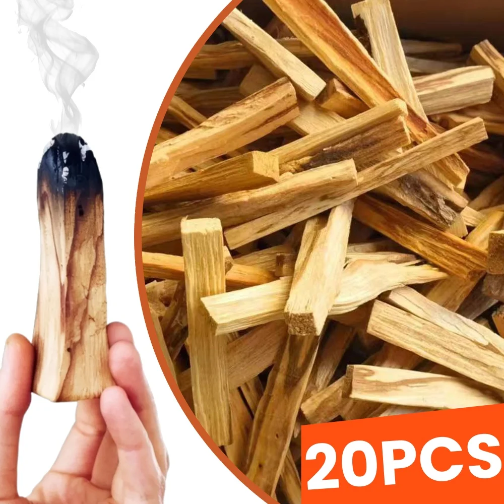 Palo Santo-varillas de incienso Natural, 1-20 piezas, palo de madera para difuminar en interiores, curación de Yoga, aromaterapia, quemar tira de madera