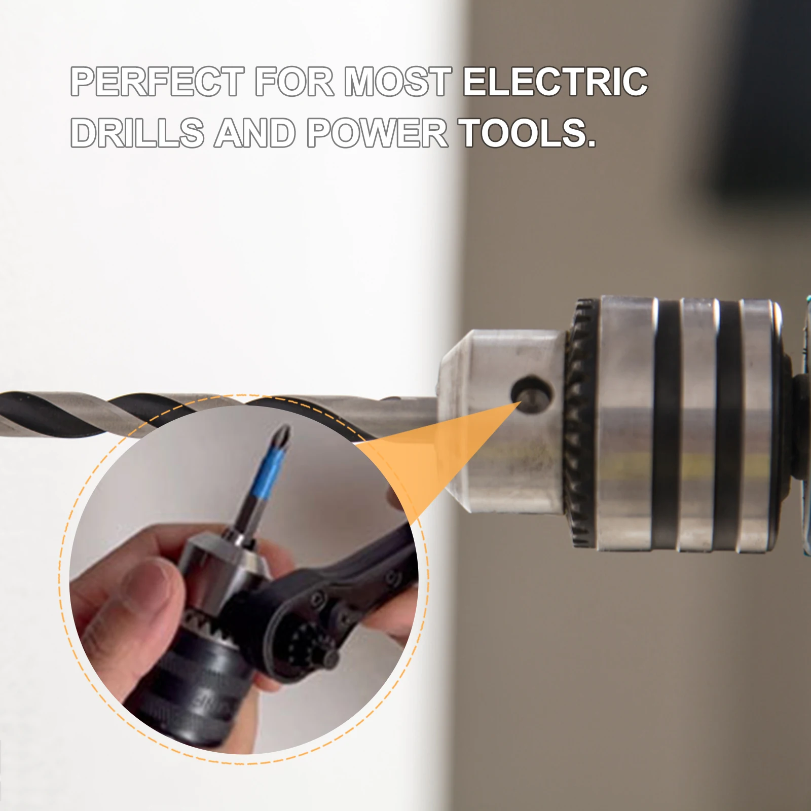 

Drill Chuck Key 2 Head Ratchet Wrench Dual Use Steel Press Hand Tool for Electric Drills Power Tools Positive Negative Switch