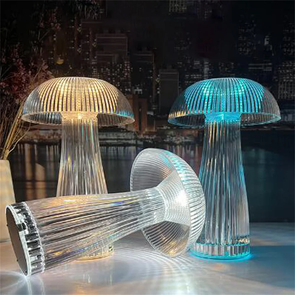 

5V USB Rechargeable Diamond Table Lamps Touch Control Crystal LED Night Light For Bedroom Bedside Bar Acrylic Desk Decoration