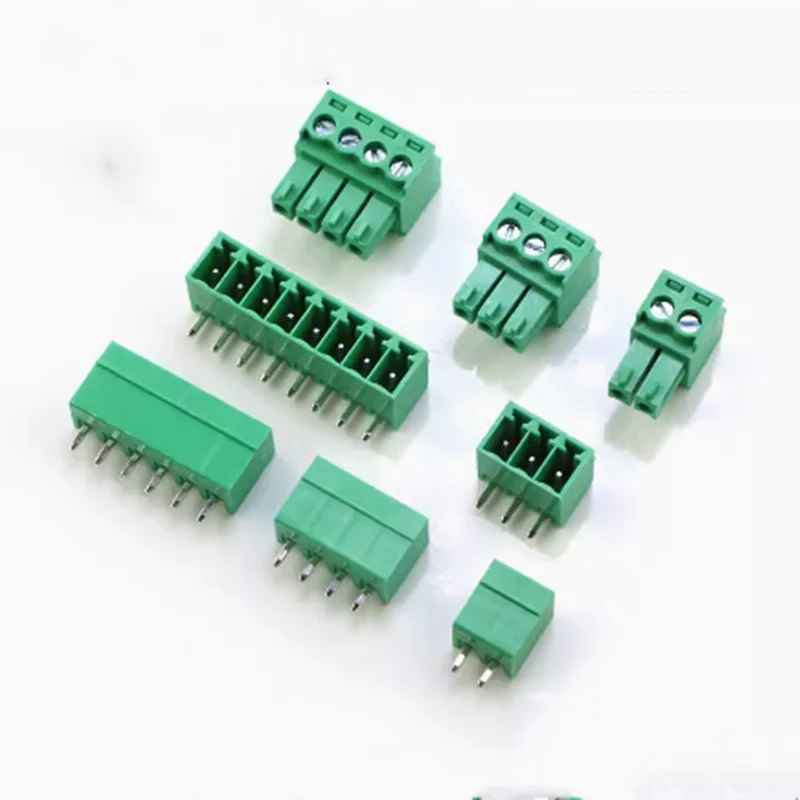 PCB 나사 터미널 블록 수 플러그 암 소켓 핀 헤더 와이어 커넥터, 5 쌍, 15EDG, 3.5mm, 2-12 핀