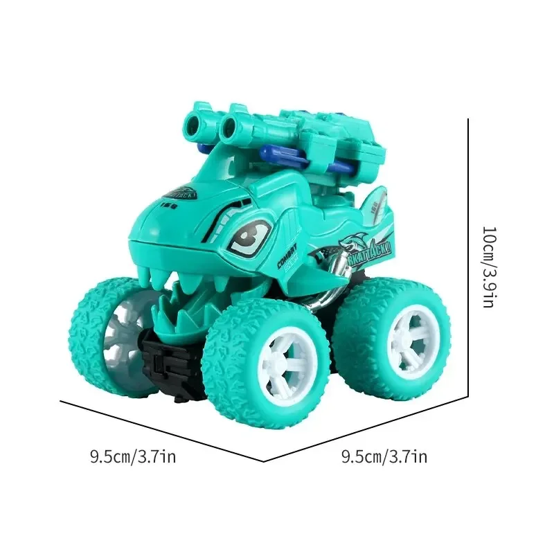 Carro do brinquedo do tubarão dos desenhos animados para crianças, ejeção inercial, balístico duplo, resistente a impactos, carro do bebê, 1 PC