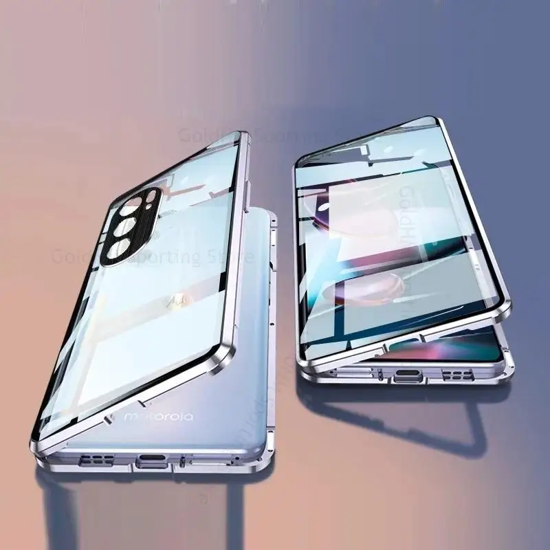 Tempered Glass Phone Case For Motorola Edge X30 Magnetic Adsorption Cover For Moto Edge S30 360 Double-Sided Film Protector Capa
