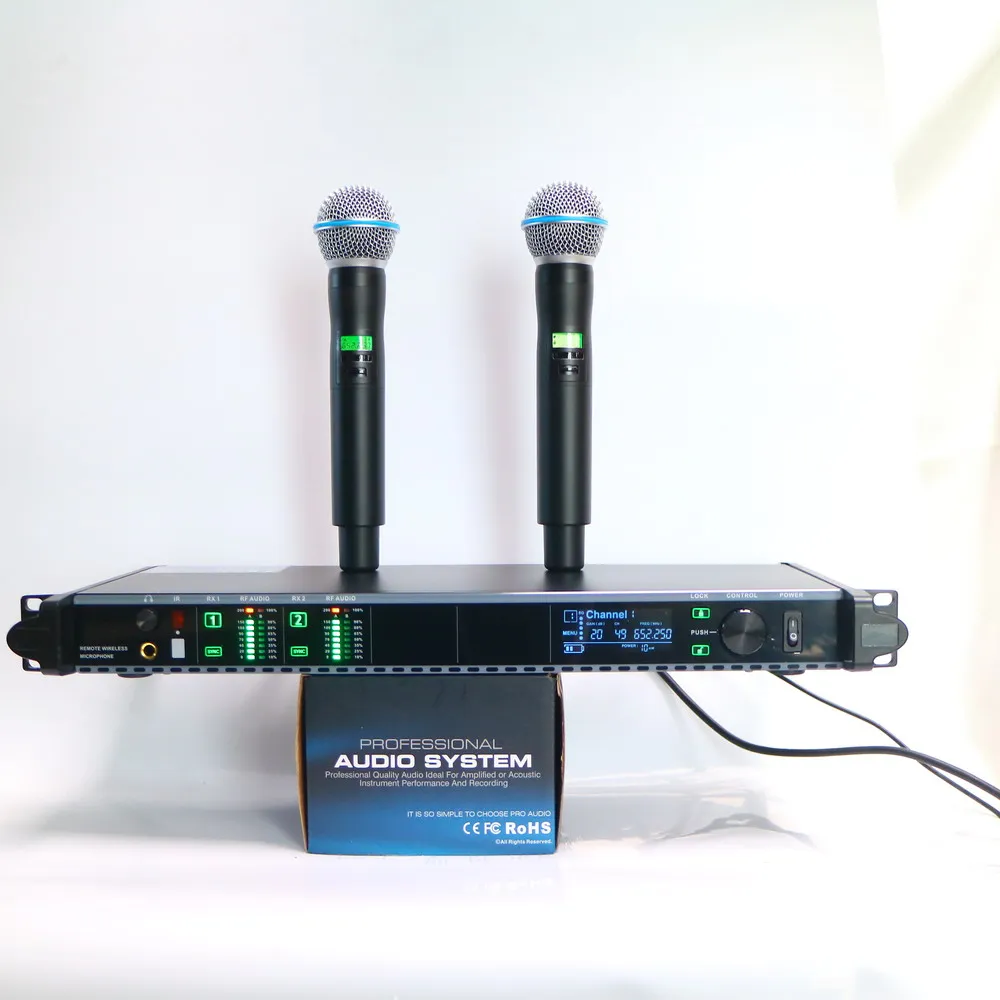 

2 Beta58 Metal Handheld AD4D Wireless Microphone Digital System ADX2 B58 Dynamic DJ Karaoke Stage Singing Vocal High Quality Mic