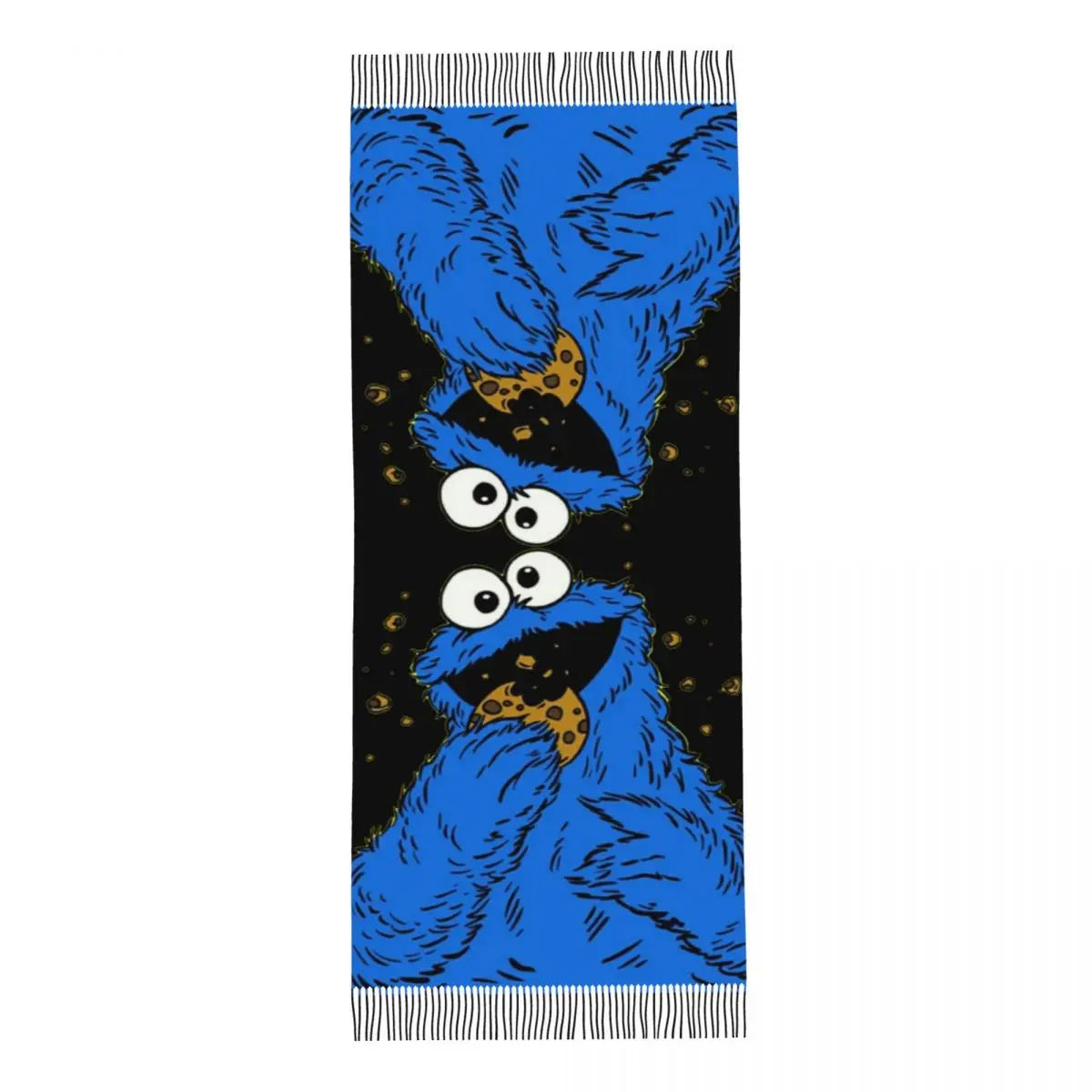 مخصص كوكي الوحش البرامج التلفزيونية شرابة وشاح المرأة شال ناعم التفاف الأوشحة الشتوية الإناث #5