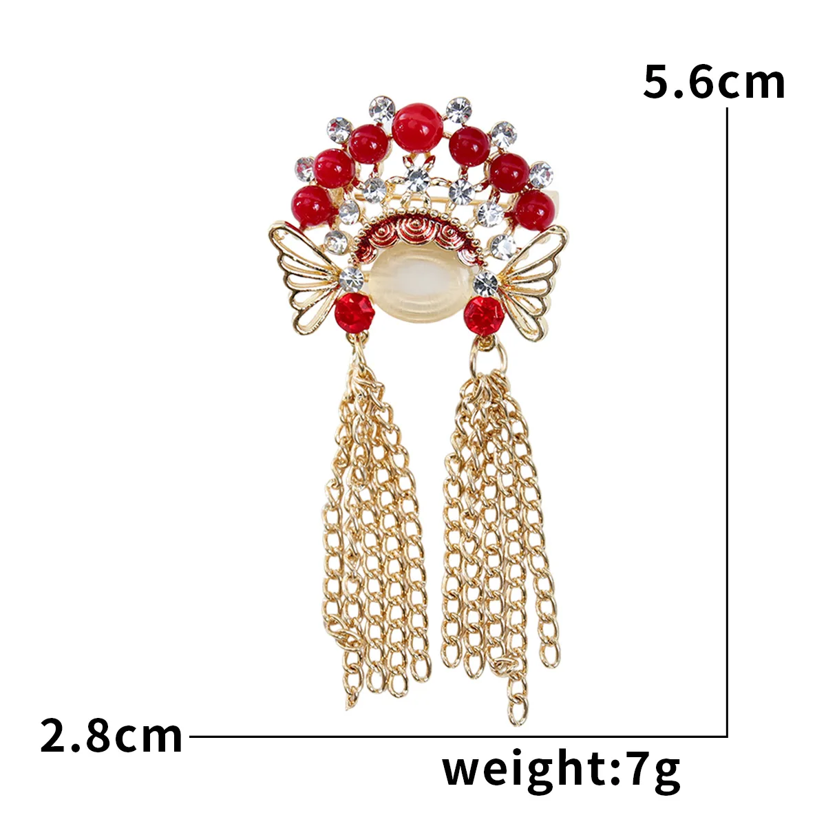 دبوس بروش النمط الصيني الصين شيك تاج الأوبرا الصينية التقليدية دبابيس لتزيين الملابس شارات دبوس المجوهرات