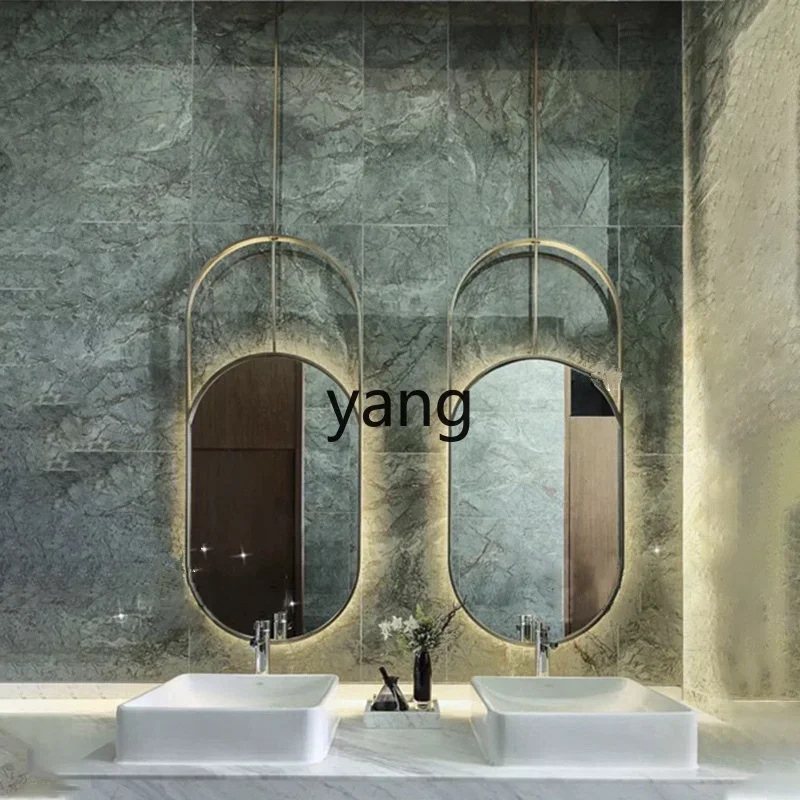 Yjq boom oval bathroom mirror toilet bathroom oval ceiling hanging mirror