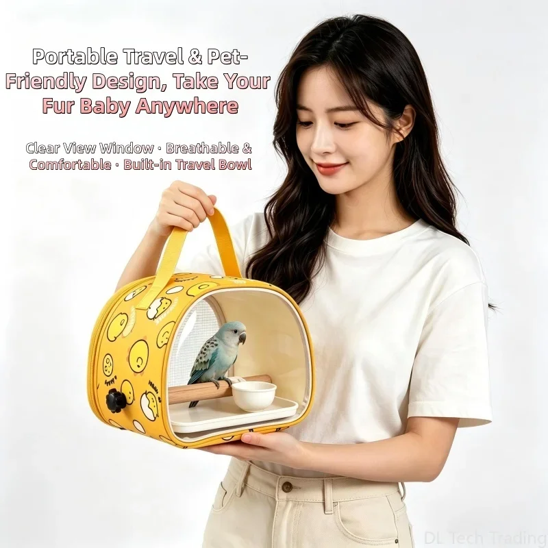 

Portable Bird Travel Carrier Bag Breathable Foldable Parrot Cage for Cockatiels Sugar Glider Small Pets Outdoor Walking