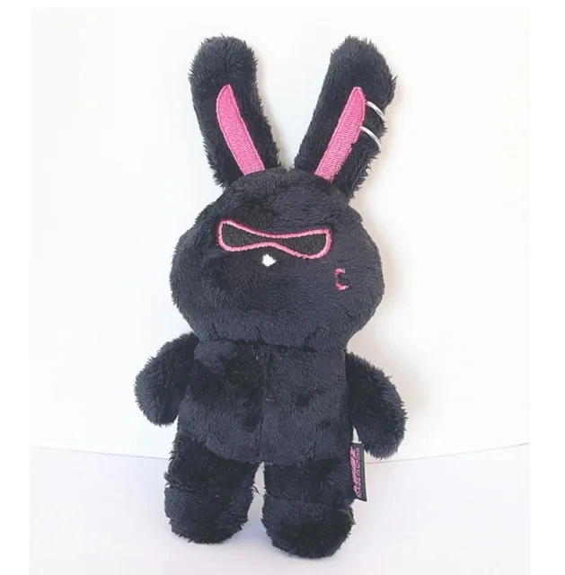 ATEEZ Keychain 13cm Cartoon Cute Plush Hair Band Black Long Ear Pendant Bag Accessorie Key Ring Kpop Idols YeoSang San Fans Gift