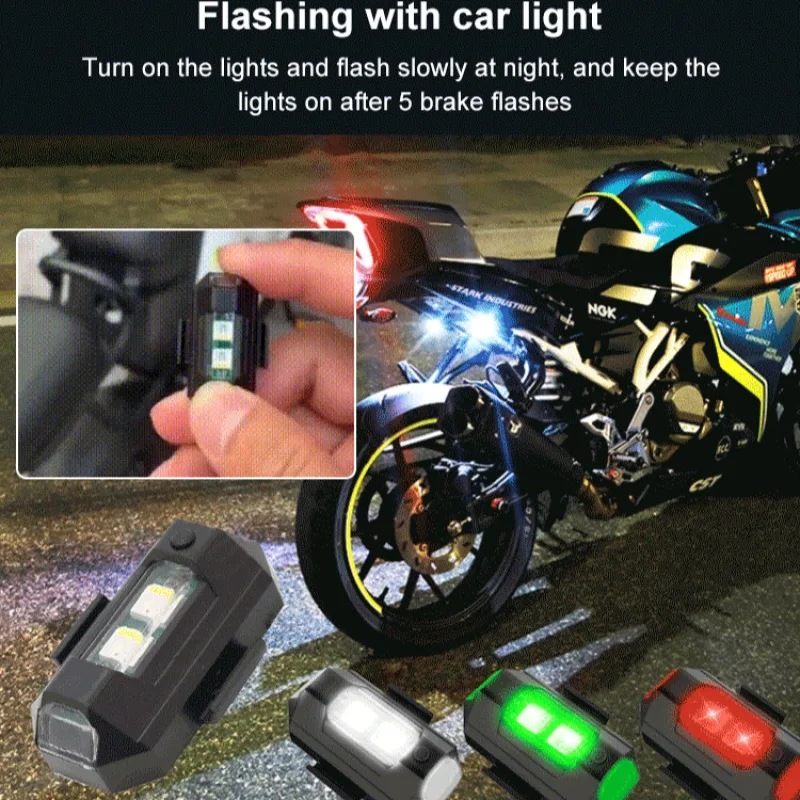 New motorcycle airplane lights drone flashing lights bicycle automatic models outdoor warning lights vibration sensor models