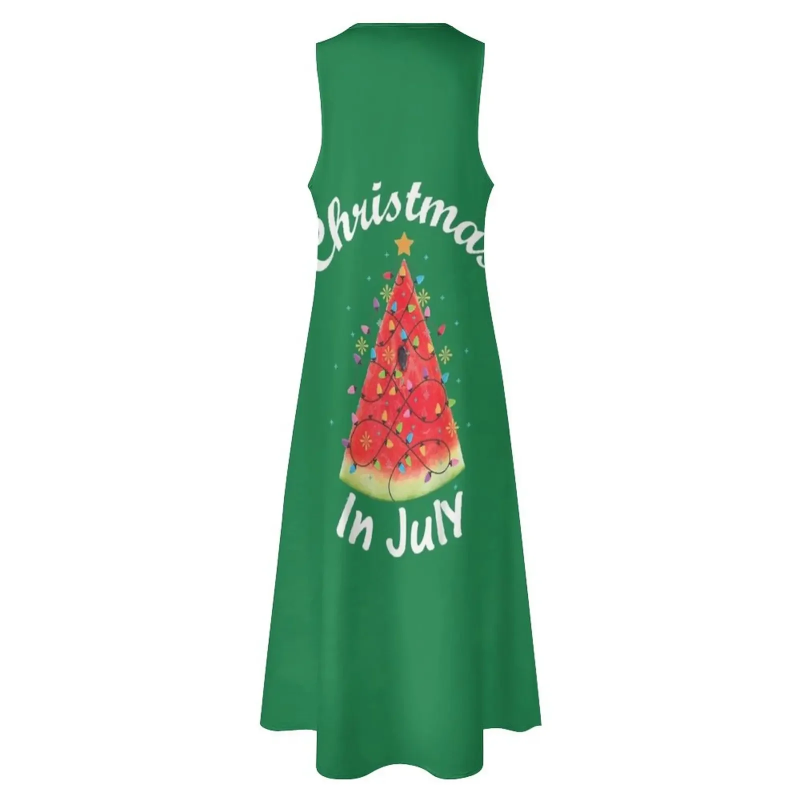 عيد الميلاد في يوليو تي شيرت البطيخ شجرة عيد الميلاد الصيف قميص تي شيرت فستان طويل فساتين فستان