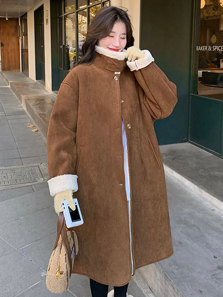 LANMREM Autumn And Winter Fashion Long Coat Women Turtleneck Single Breasted Pockets Solid Color Clothing 2024 New 2VV367