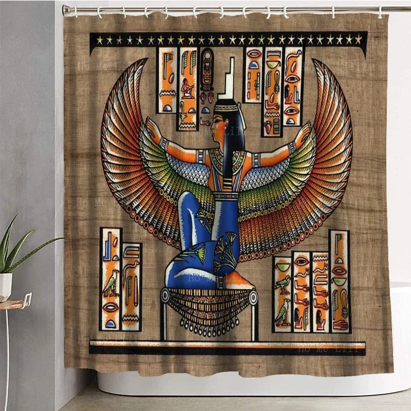 Ancient Egyptian Goddess Of Healing And Love Protector Women Zeita Monden Isis Throne Queen Shower Curtains By Ho Me Lili