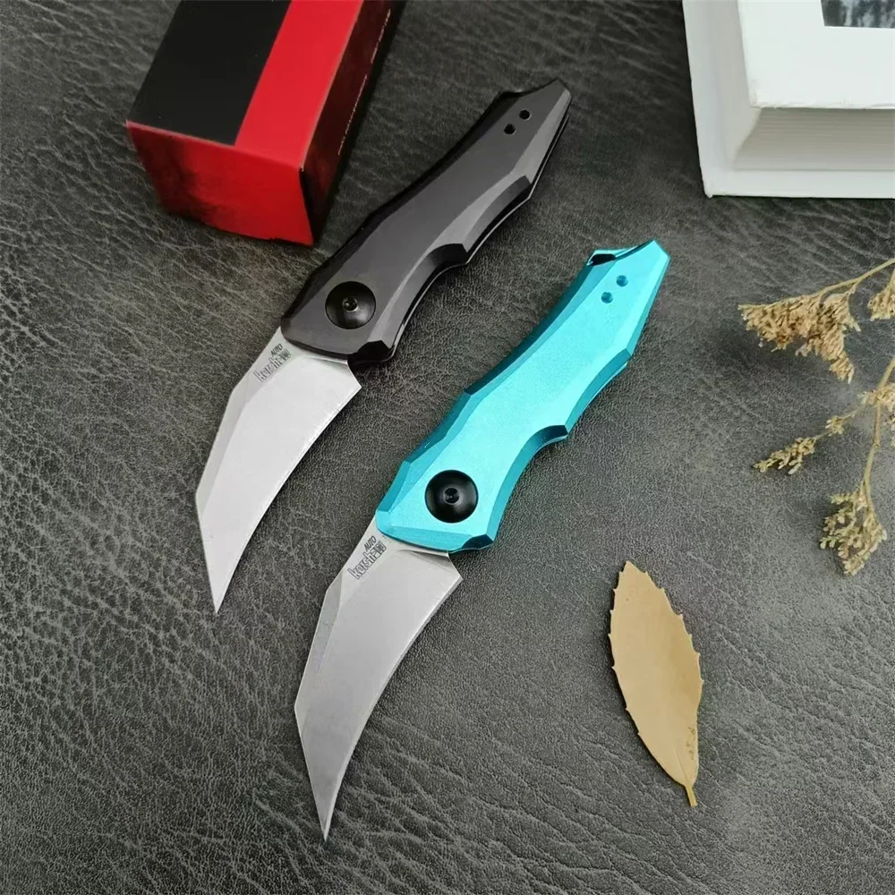 NEW KS 7350 Folding Pocket Knife D2 Blade Aluminum Alloy Handle High Quality Outdoor EDC Survival Hunting Camping Hiking Tools