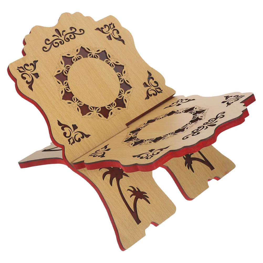 Detachable Wooden Book Stand Islam Eid Bible Reading Holder Compact Chanting Rack Multipurpose Reading Holder for Home Temple