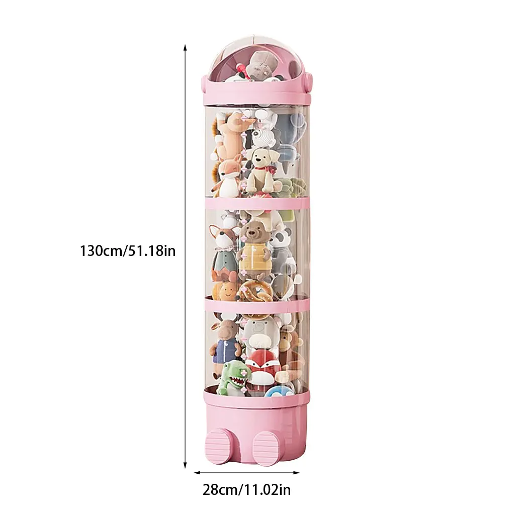 162cm Stuffed Animal Storage Tube Transparent Zoo Box Stuffed Zoo Storage With Lid Stuffed Toy Storage for Living Room Decorate