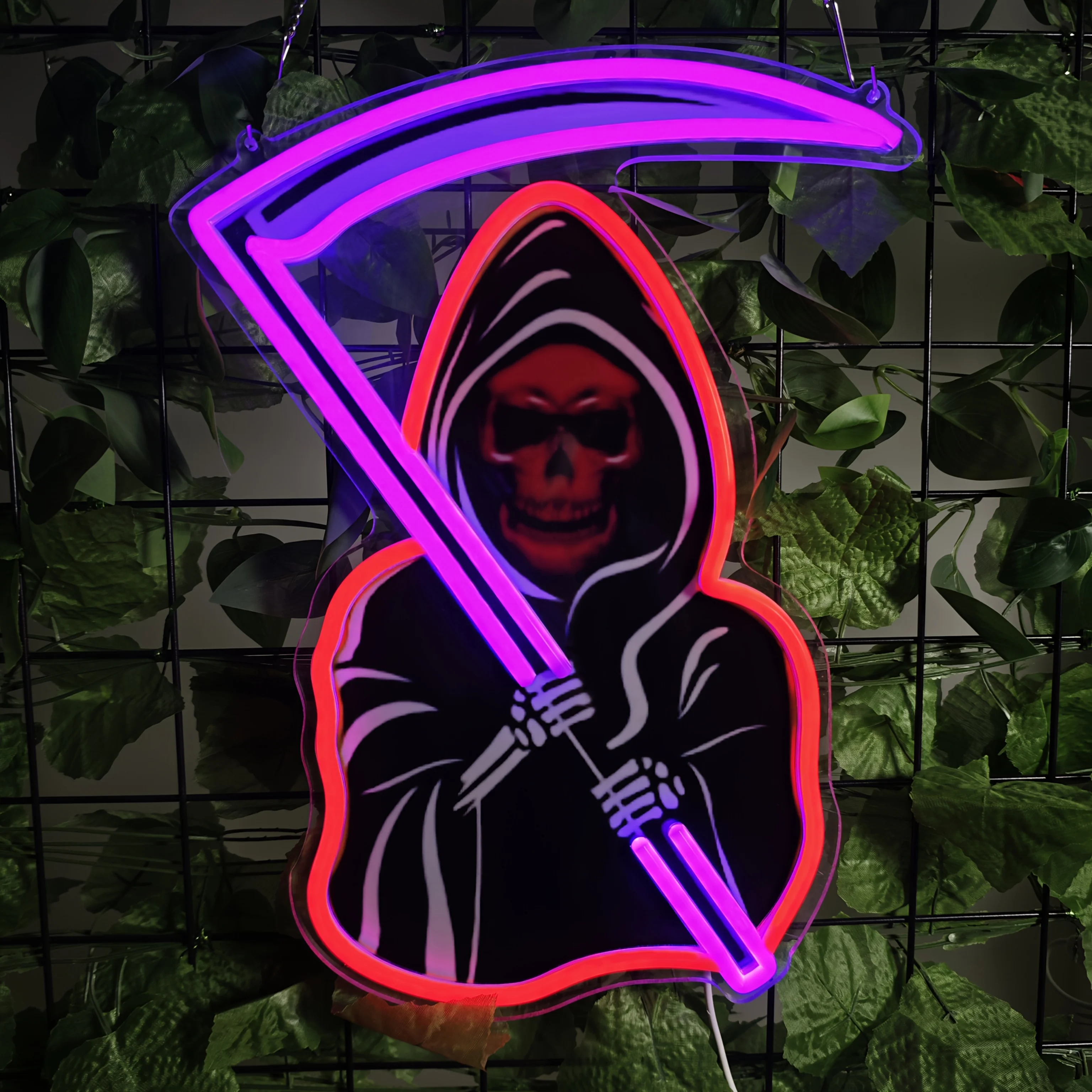 

Skull LED Neon Sign for Wall Decor Sickle Dimmable USB Neon Light for Bar Tavern Restaurant Garage Wall Party Modern Home Decor