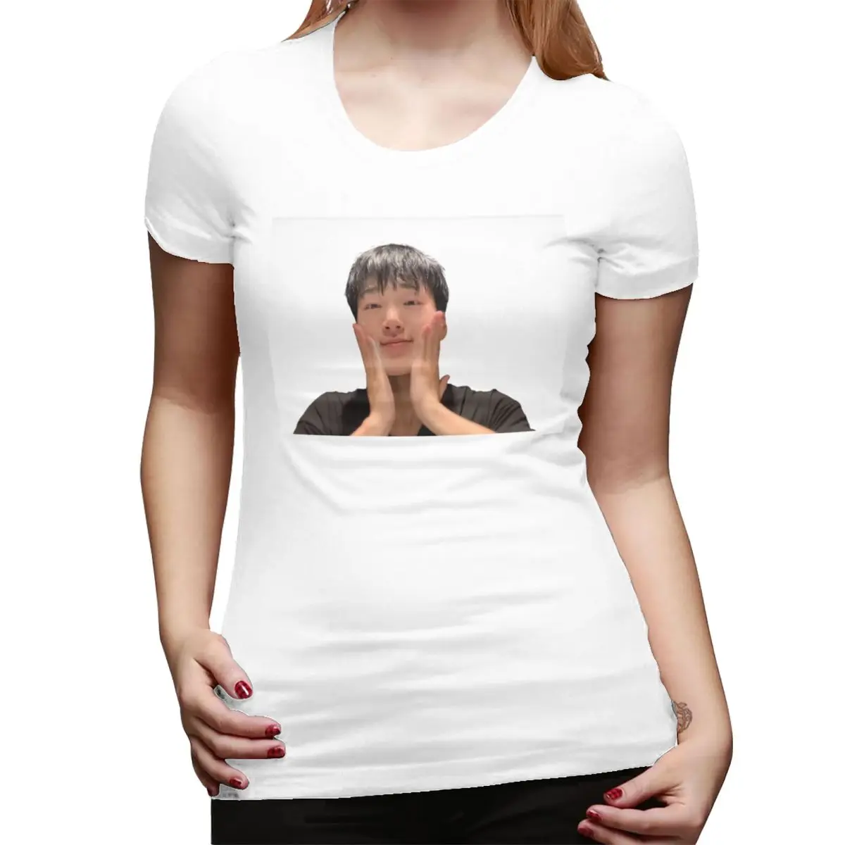 

San Ateez Funny Cute Meme T-Shirt for Women O-Neck Streetwear T Shirts Women's Tees Short Summer Clothes Tops