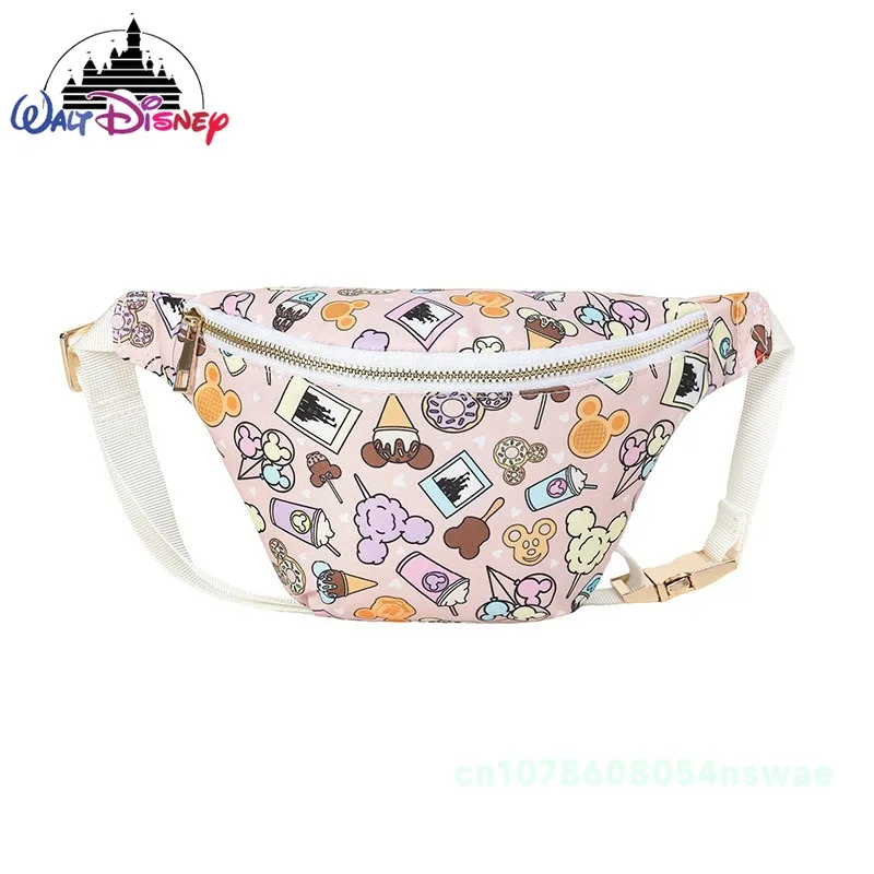 Disney Mickey New Children's Waist Bag Cartoon Cute Women's Waist Bag Fashionable Women's Crossbody Chest Bag High Quality