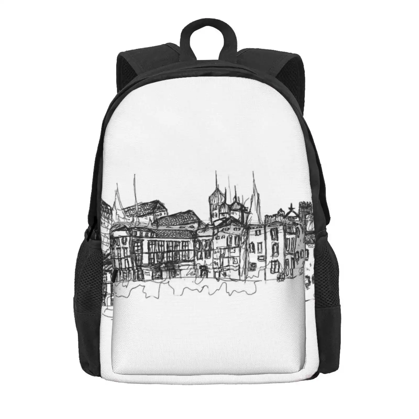 A Portuguese Town Hot Sale Schoolbag Backpack Fashion Bags Portuguese Town Porto Bragam