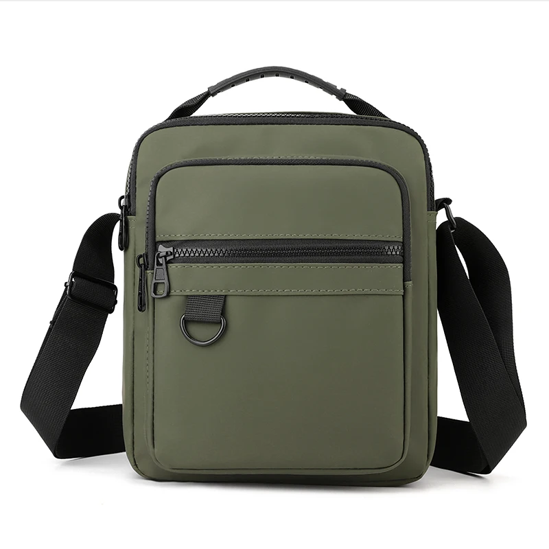 Torby listonoszki męskie, codzienne, z tkaniny Oxford, małe, z zamkiem błyskawicznym, proste mini torby crossbody na telefon, męskie torby na ramię. — zdjęcie 4
