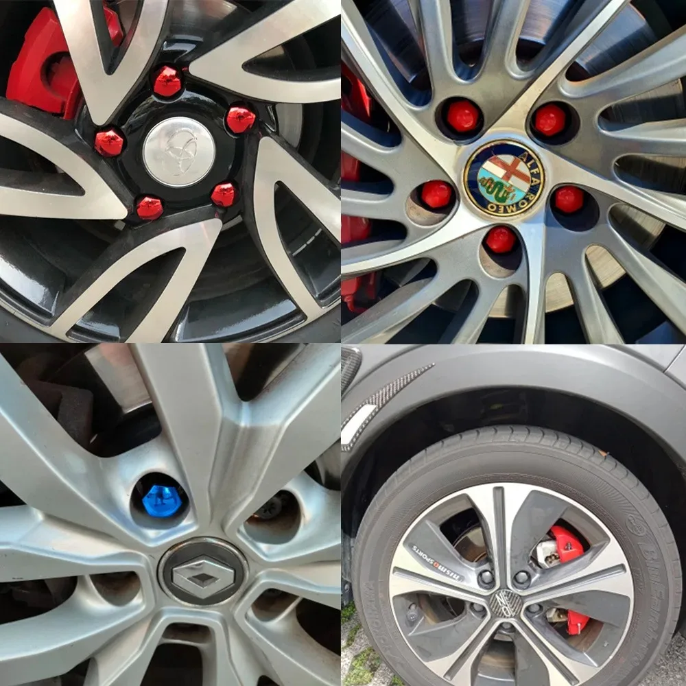 21/19/17mm 20PCS Car Wheel Nut Caps Protection Covers Caps Anti-Rust Auto Hub Screw Cover Car Tyre Nut Bolt Exterior Decoration