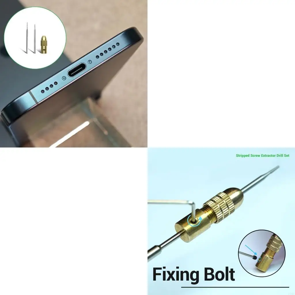 

Ergonomic Stripped Screw Extractors Drill Set Portable Electronics Tool 2pc Design