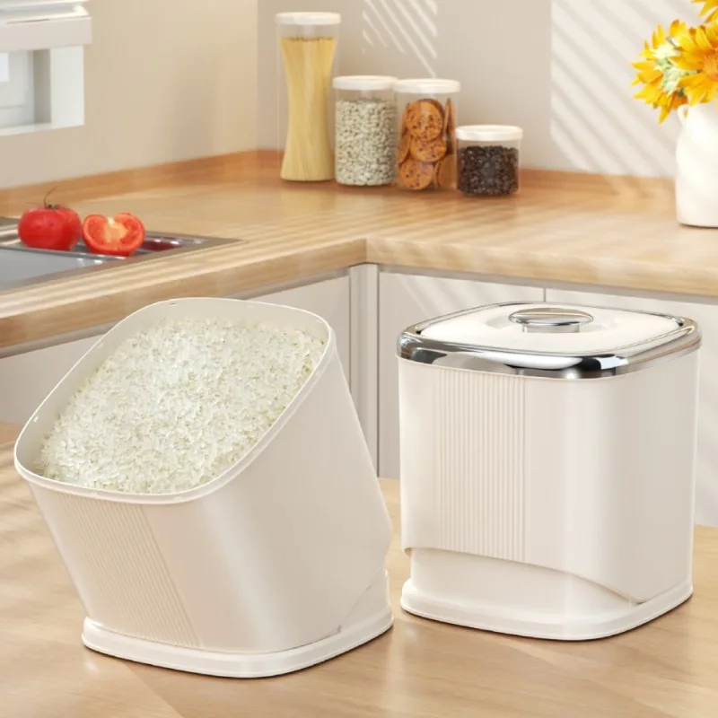 Rice Bucket Sealing Household Insect-proof Moisture-proof Grain Flour Storage Container Enlarged Rice Box Storage Tank