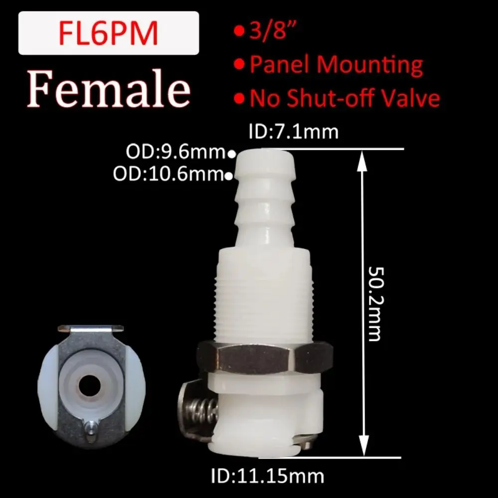 

1Pcs Disconnect Fitting Coupling Hose Joint Quick Shut-Off Male Female Hose Barb Valved Tube Connector 5/16 3/8 Quick Coupler