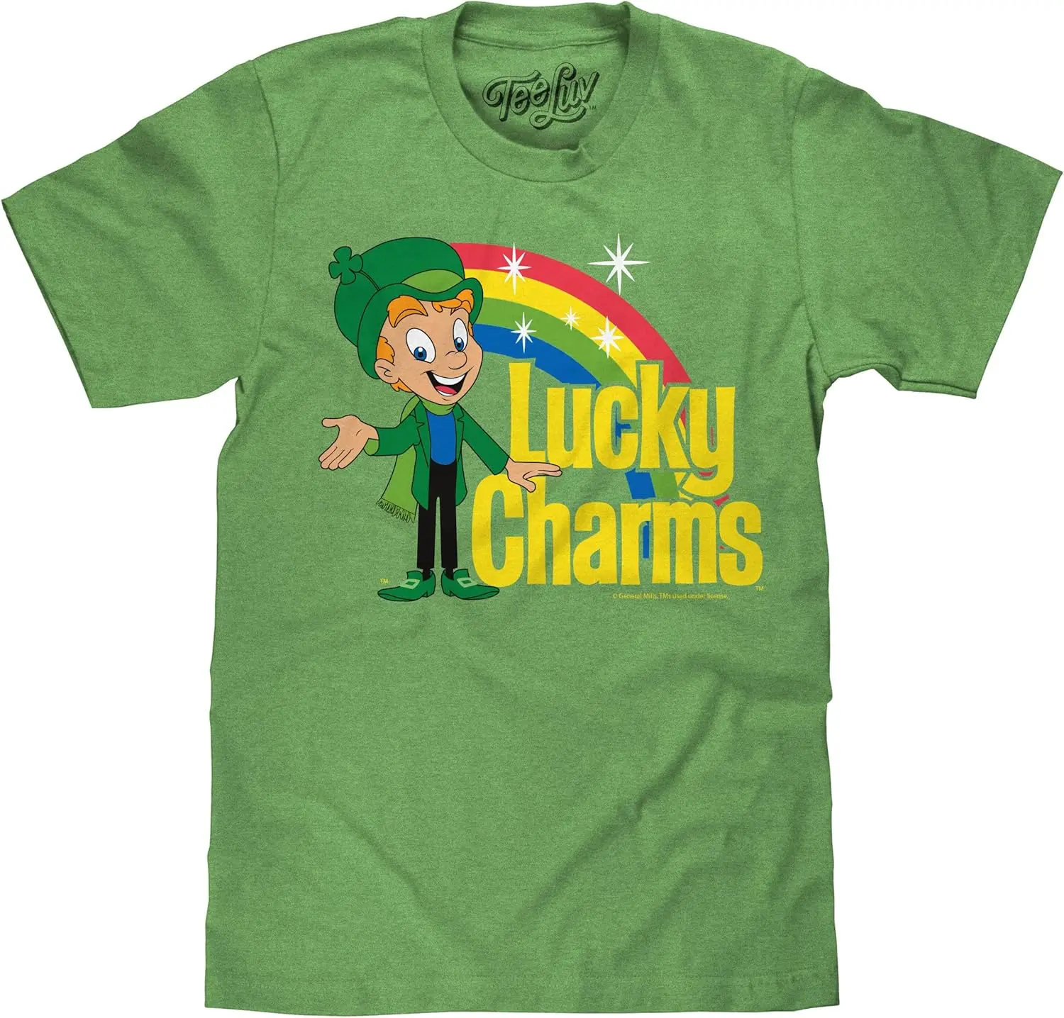 Tee Luv Men's Lucky Charms T-Shirt - Lucky The Leprechaun Cereal Shirt