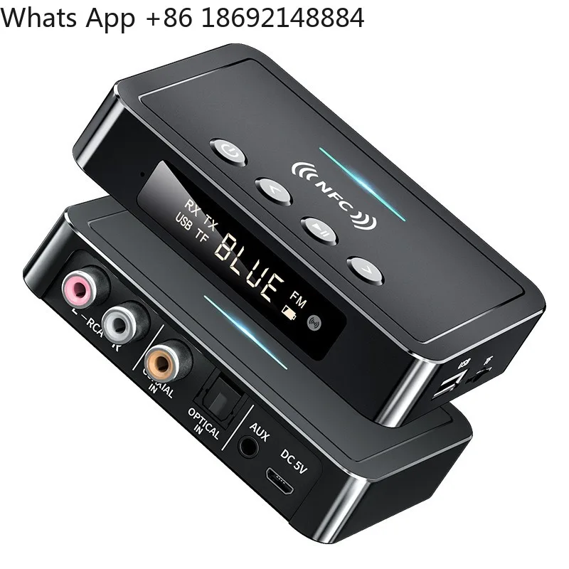 NFC Bluetooth receiver 5.0 Bluetooth transmitter FM three-in-one Bluetooth adapter Universal for computers