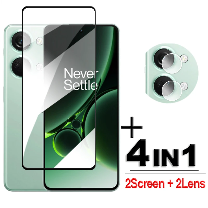 

4in1 For OnePlus Nord 3 Glass OnePlus Nord 3 Tempered Glass 2.5D Full Cover Screen Protector OnePlus Nord 3 Lens Film 6.74 inch