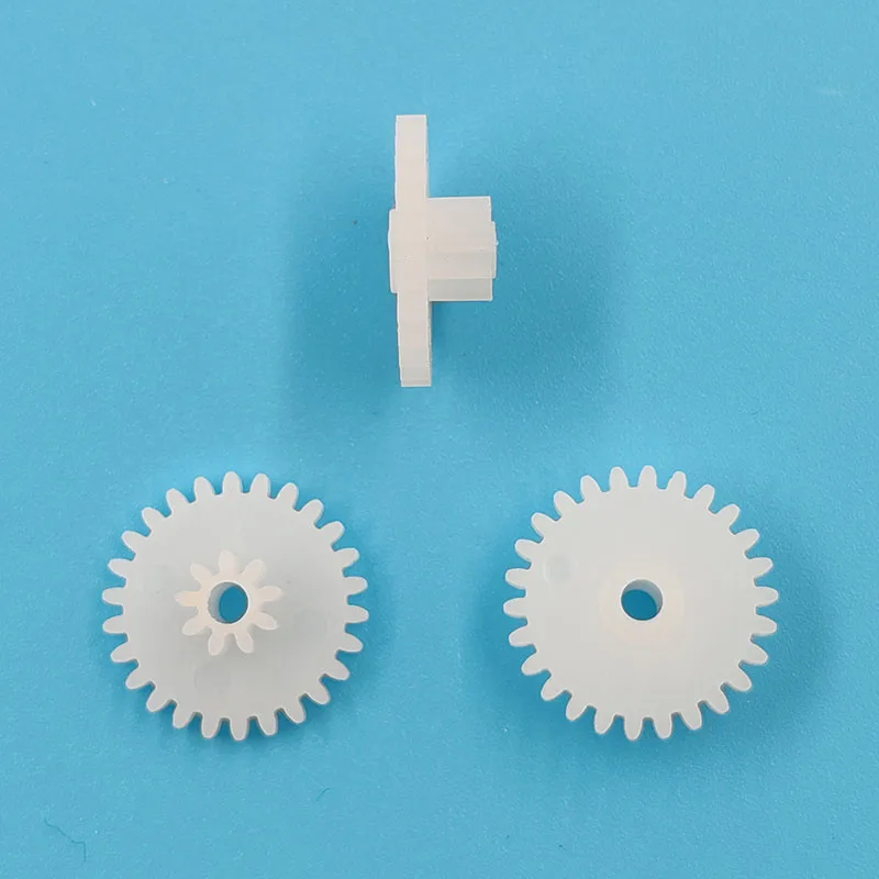 26092B 0.5M Gear 14mm Diameter 26 Teeth + 9 Teeth POM Plastic Pinion 2MM Motor Shaft Toy Parts Wheels 26+9T