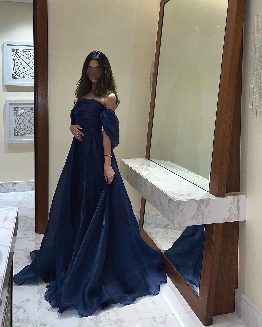  High Quality Exquisite Strapless A-line Draped Tulle Formal Occasion Gown Robe De Soiree Dubai Luxe ドレス שמלת נשף 