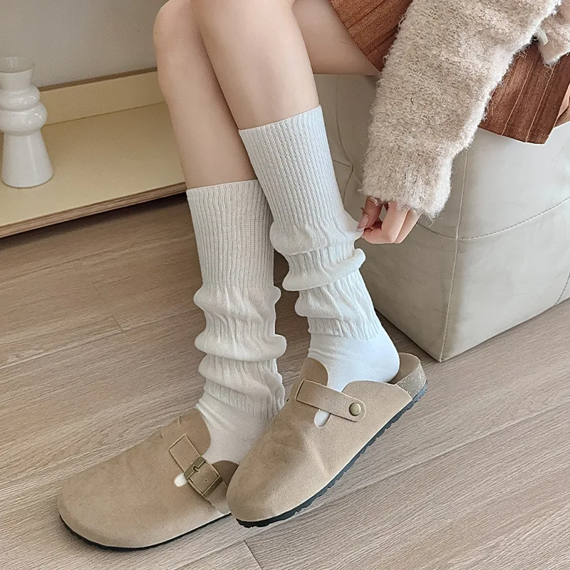 Japanese Jk Style Personality Versatile Twist Socks for Autumn and Winter Outer Wear Slimming Pile Socks Женские Носки