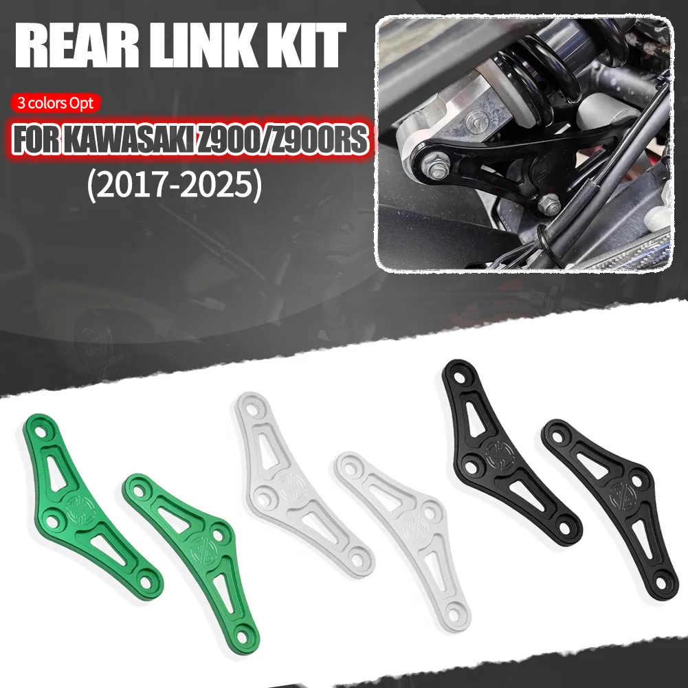 

CNC Lowering Link Rear Suspension Drop Kits for Kawasaki Z900 Z900RS CAFE 2017-2025 Motorcycle Lowering Linkage Black Aluminum