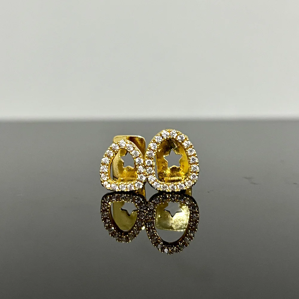 RACHELZ الهيب هوب مزدوجة الجوف كامل تشيكوسلوفاكيا حجر الأسنان قبعات للنساء الرجال الشرير الزركون الأسنان Grillz مجوهرات تأثيري شوايات الأسنان