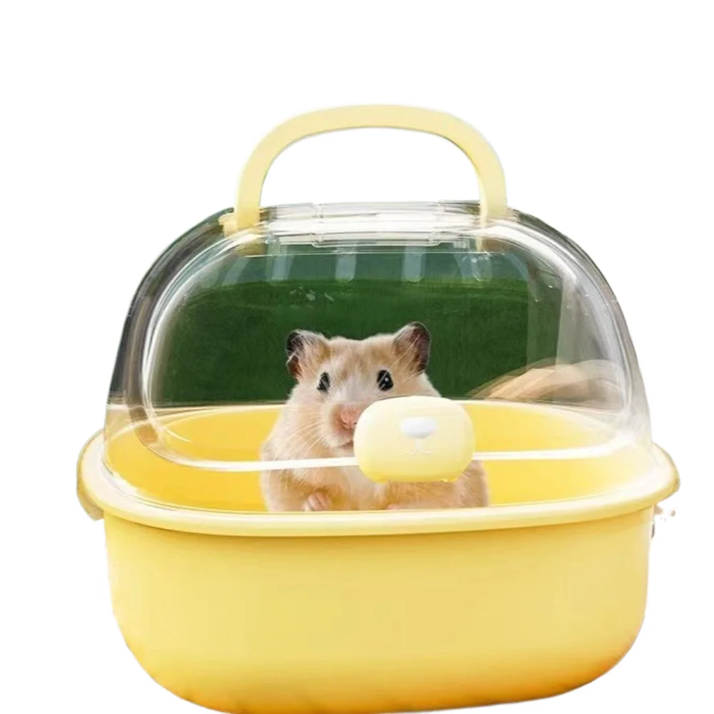 

Portable Handheld Hamster Cage Sturdy Large Space Pet Carrying Box Travel Carrier Holder Breathable Small Animal Carrying Cage