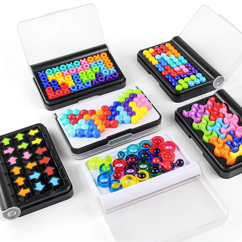 Logic Thinking Training Bead Game - Portable Colorful Magic Beads Puzzle Toy for Brain Development Tabletop Gaming