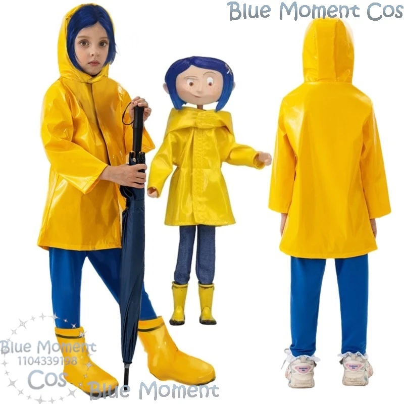 Caroline Ghost Mama Mother Coraline Kids Costume Girls Cosplay Uniform Carnival Halloween Party Clothing Birthday Gift Outfit