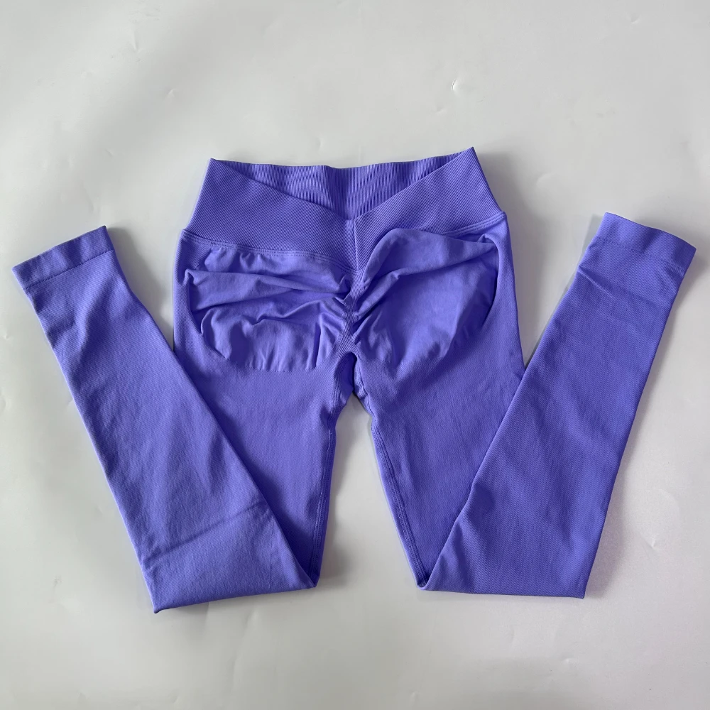 Women Back V Waist Yoga Leggings Seamless Fitness Pants High Stretchy Booty Scrunch Bum Leggings Gym Workout Tights Sportswear image 5