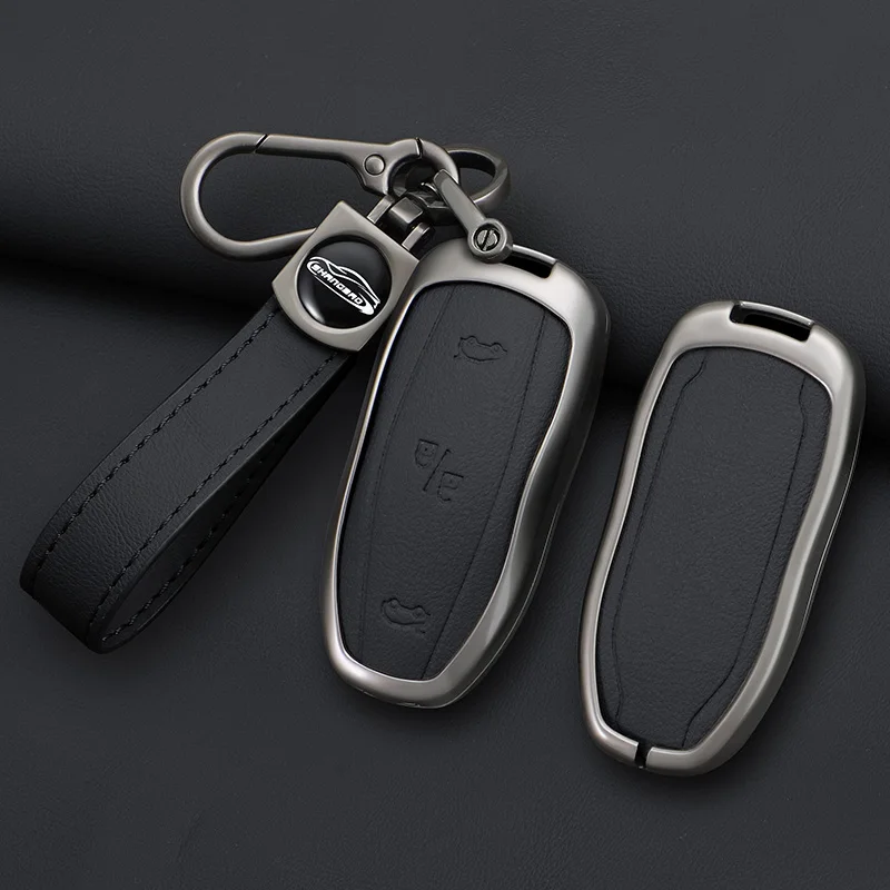 Car Zinc Alloy Fob Smart Remote Key Case Cover Holder For Tesla Model 3 Model S Model Y Model X Protector Keychain Accessories