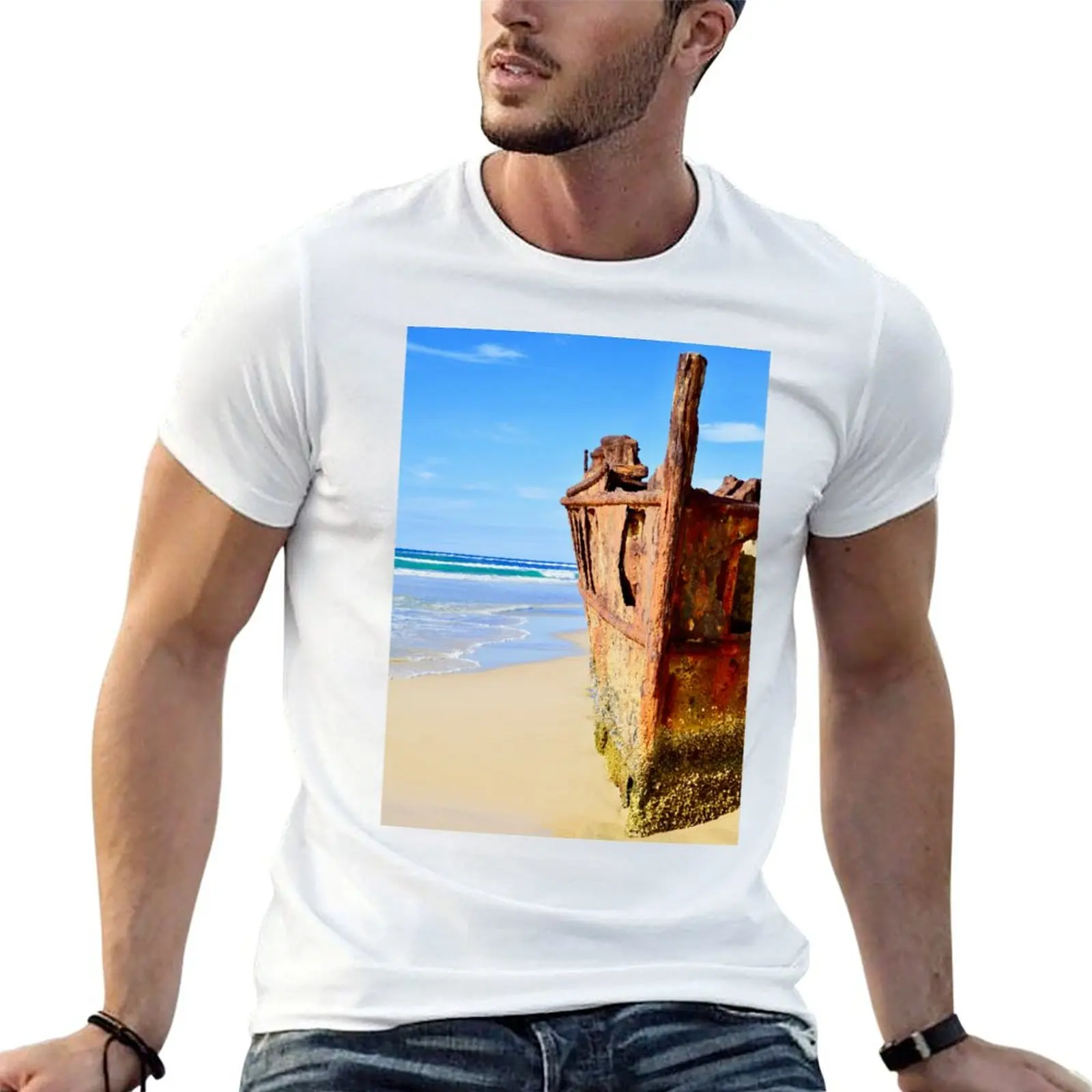 Ship Wreck T-Shirt Independence Day Short Sleeve T-Shirt