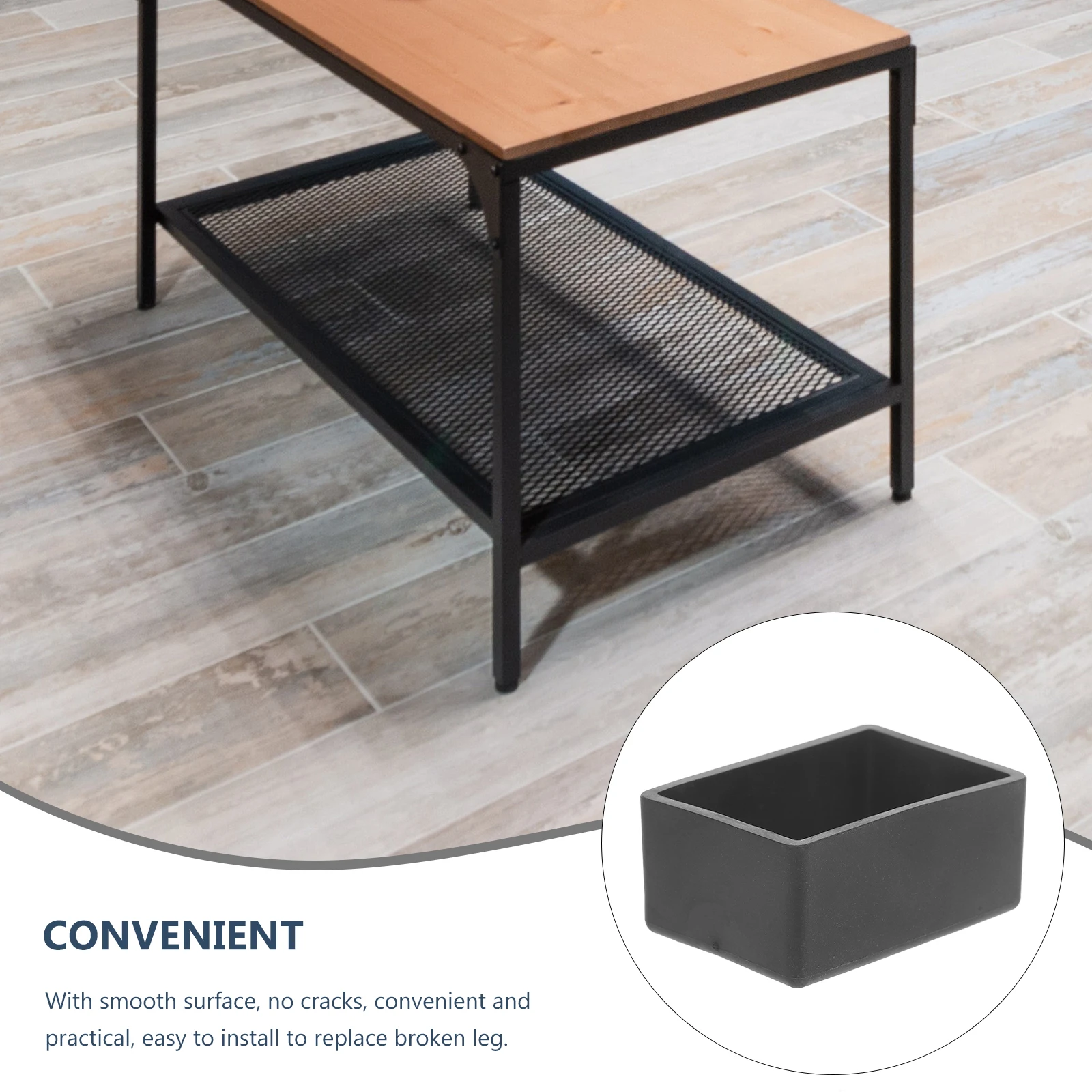

8pcs 40x60mm Black Elastic Furniture Feet Protectors Chair Table Leg Covers Anti Scratch Floor Mats Home Office Use for Wood