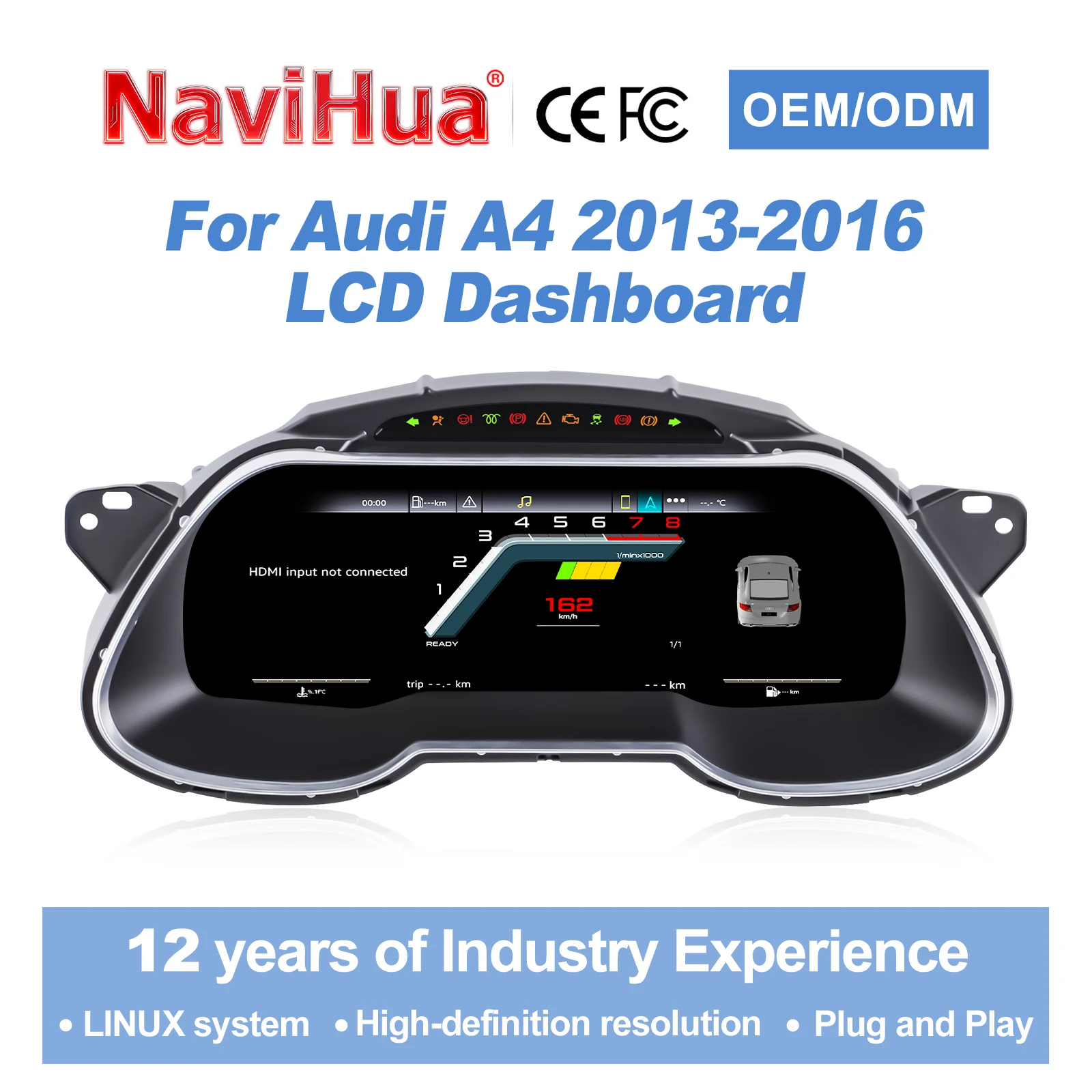 

Цифровая приборная панель Navihua LCD (виртуальный кокпит) для Audi A4 2013-2016