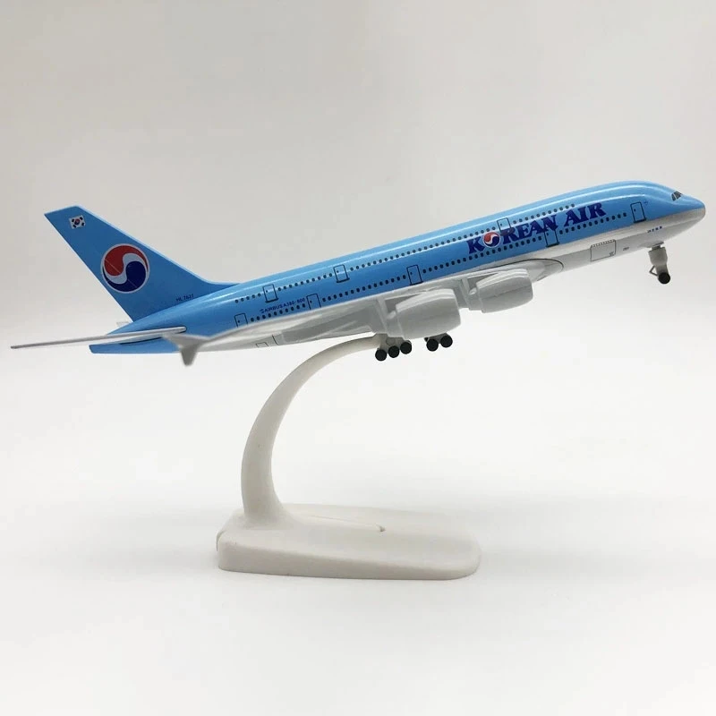 

20cm 1:400 Scale Metal Aircraft Airliner Model Korea A380 Metal Replica Alloy Material Aviation Simulation Boy Gift Collectible