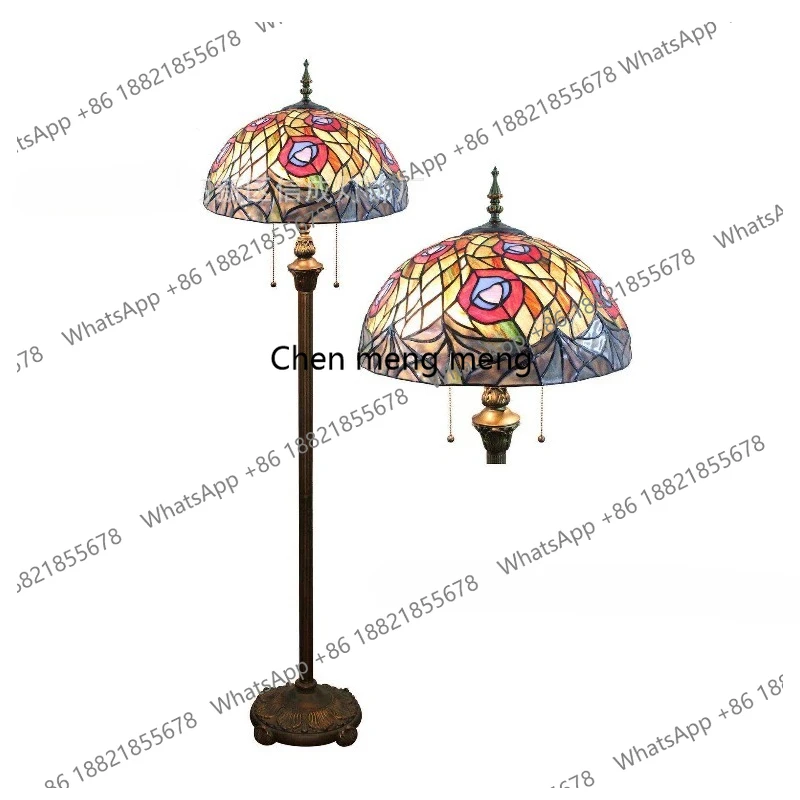 Colored peacock feather standing coffee table bar coffee restaurant bedroom wedding house villa floor lamp