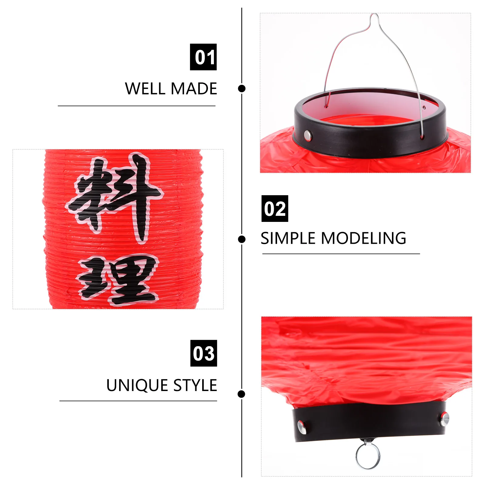 

Waterproof PVC Lantern Red Color for Restaurant Decor Japanese Style Lantern Festive Atmosphere Home Adornment Hanging Lamp
