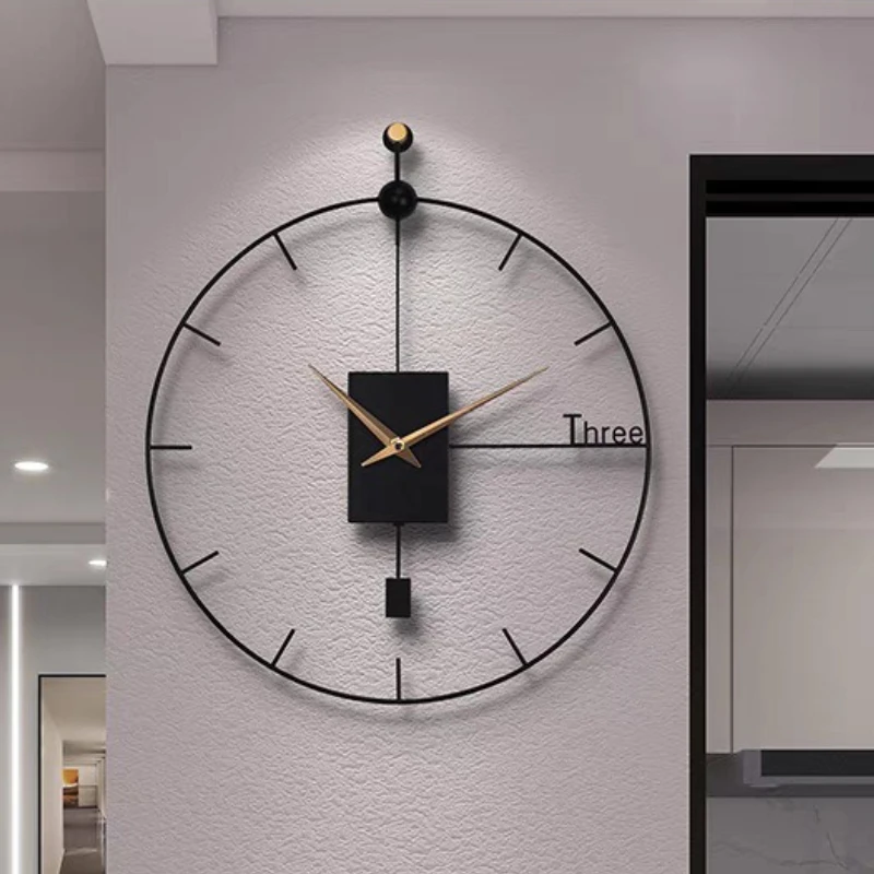 Modern Wall Clock Luxury Metal Wall Clock Dining Room Large Decorative Hanging Clocks Living Room Art Decoration Accessories