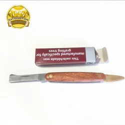 Foldable Plant Grafting Pruning Knife 3Cr13 Stainless Steel Grafting Cutter Tool Garden Wooden Handle Knife Planting Cutter